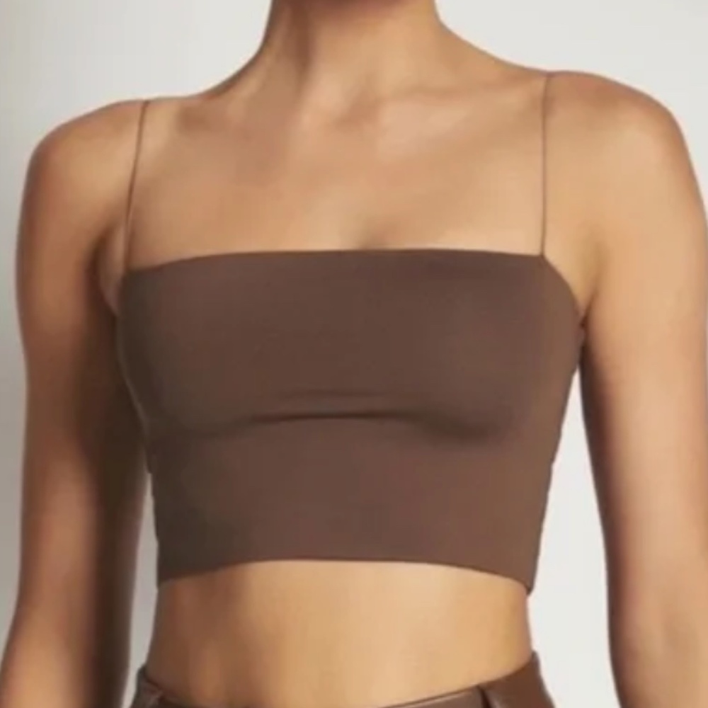 MESHKI YVONNE CROP TOP -  CHOCOLATE